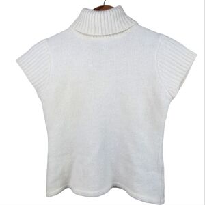 *NWT* Airport  Angora Turtleneck Ribbed Short-sleeved Sweater